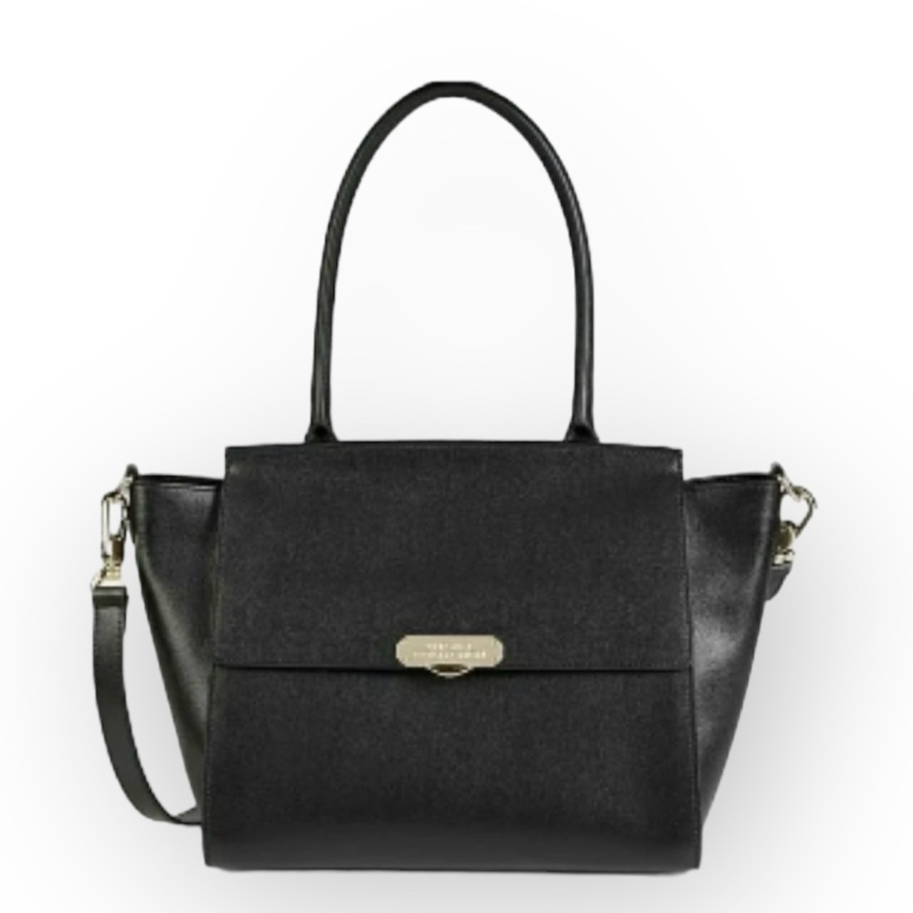 Versace Collection Signature Italian Leather Black Handbag Satchel